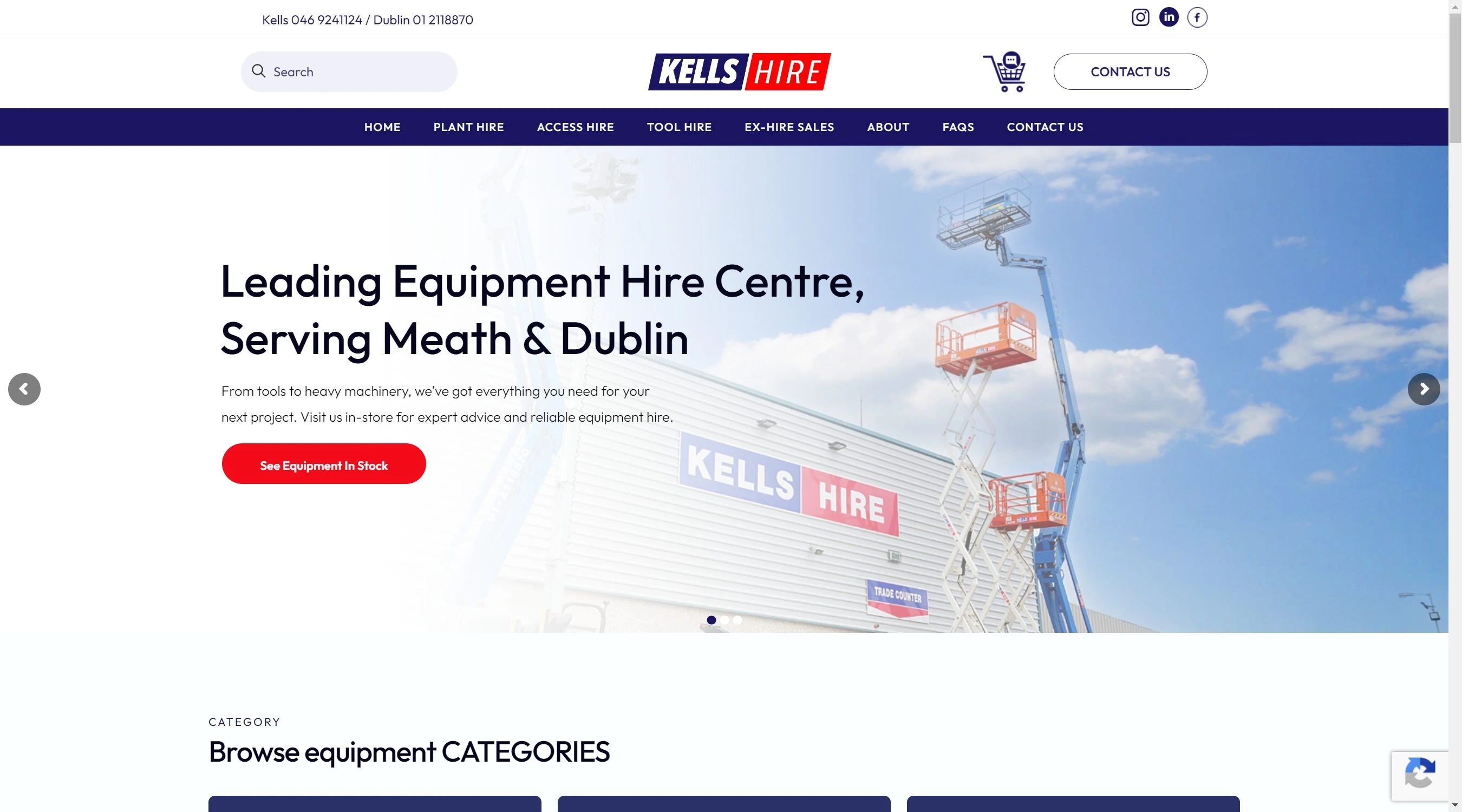 Web app — Kells Hire