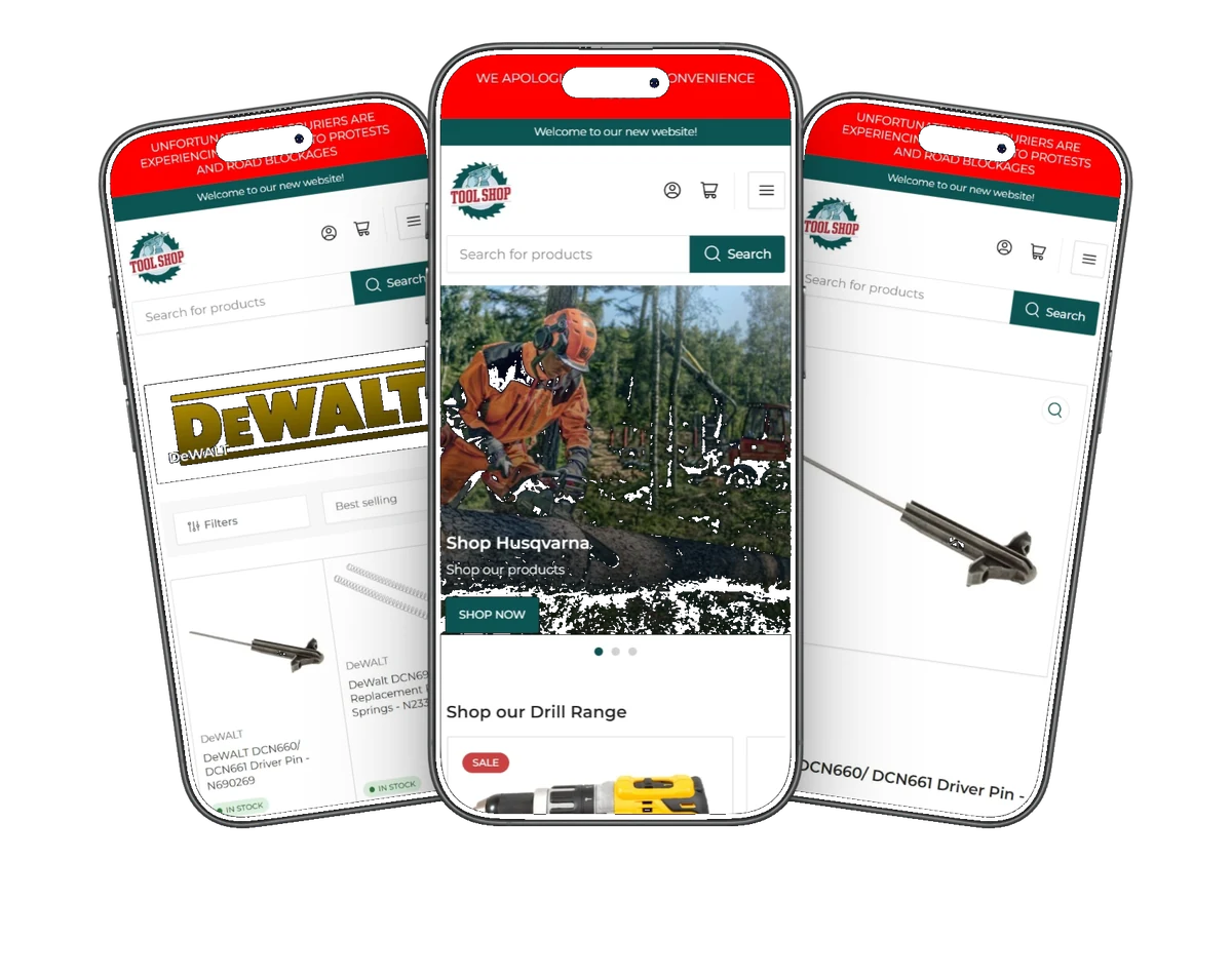 Toolshop.ie — mobile experience